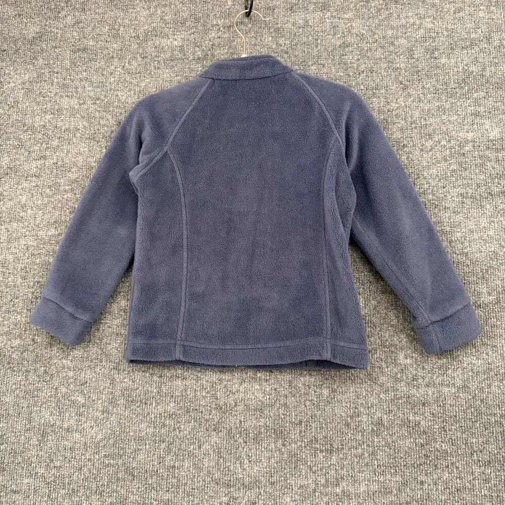 Columbia Kids Fleece Jacket Size 4T Blue Full Zip Mock Neck Pockets Cozy Coat